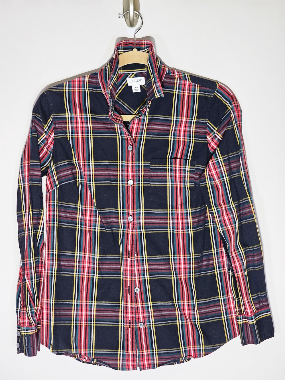 J. Crew Black & Red Plaid Long-Sleeve Button-Down Shirt